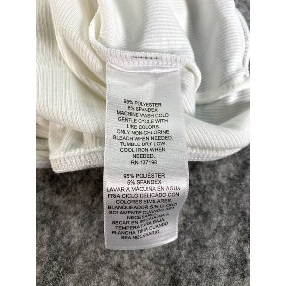 Danielle Bernstein Tank‎ Top Bodysuit Women's 1X White Soft Stretchy NEW - Picture 5 of 7